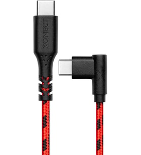 Type-C ile Uyumlu iPhone ve Samsung ile Uyumlu Hızlı Şarj ve Data Kablosu 200 cm L Tipi Gaming Hasır Örgülü (Kırmızı)