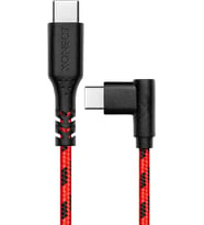 Type-C ile Uyumlu iPhone ve Samsung ile Uyumlu Hızlı Şarj ve Data Kablosu 200 cm L Tipi Gaming Hasır Örgülü (Kırmızı)