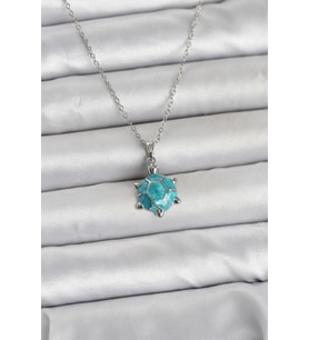 316L Çelik Zincir Gümüş Renk Kaplumbağa Model Kadın Kolye