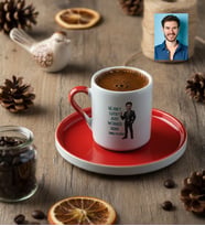 Kişiye Özel Karikatürlü Just Worked Hard Türk Kahvesi Fincanı Doğum Günü Hediyesi