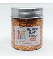 PUL VARAK GİLDİNG FLAKES SANATSAL İNCE TANECİKLİ KIRPIK FOLYO EPOKSİ REÇİNE NAİL ART 100 CC TURUNCU