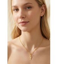 Kişiye Özel 925 Ayar Gümüş Minimalist Ankh Model Kolye Sevgililer Günü Hediye Takı (Gold)