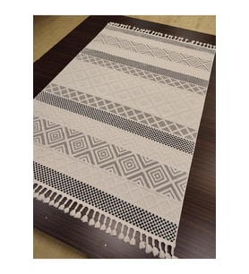 HALIMARKA KZ-MNC 33342BB KREM SİYAH İSKANDİNAV MODERN HALI 160X230 CM