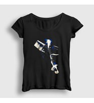 Presmono Kadın Siyah Ice Guitar Buckethead T-Shirt 456322tt