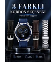AMOLED Ekranlı Bluetooth Akıllı Saat 3 Kordonlu Uzun Pil Ömürlü