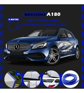 Mercedes A180 Oto Araç Kapı Koruma Fitili 5metre Parlak Mavi Renk