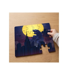 Şehirde Godzilla Tasarımlı 24 Parça Ahşap Çocuk Puzzle
