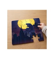 Şehirde Godzilla Tasarımlı 24 Parça Ahşap Çocuk Puzzle
