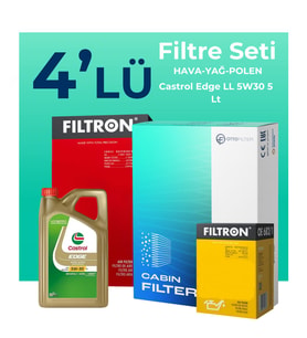 Filtron BMW 1.16D Filtre Bakım Seti Castrol Motor Yağlı (2015-2019) 4 Lü