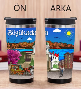Büyükada Tasarımlı Fotoğraflı Termos