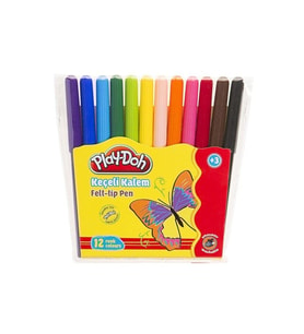 Play-Doh Keçeli Kalem Pvc 2 MM 12 Renk Keçeli Boya Kalemi (Karışık)