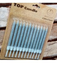 12 ADET SİMLİ GÜMÜŞ PASTA MUMU GÜMÜŞ DOĞUM GÜNÜ PASTA MUMU GÜMÜŞ PASTA MUMU GÜMÜŞ MUM SİLVER CANDLE