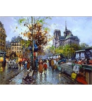 Cadde Kalabalığı 2 Sayılarla Boyama Seti(40x50 cm Tuval Şasesine Gerili)