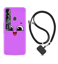 Tecno Spark 6 6 Go 8C 8 Pro 7 7 Pro Kılıf Boyun Askılı Silikon Purple Sweety 1717