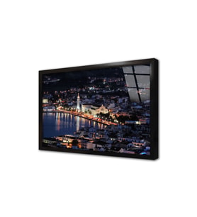 Yunanistan Gece Çerçeveli Cam Tablo