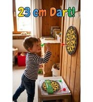 23 cm Klasik Dart Tahtası Ve 2 Adet Metal Uçlu Ok Seti - Duvar Hedef Oyunu