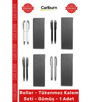 #RollerKalem Lüks Metal Ofis Hediyelik Şık Tasarım Kırtasiye Roller Tükenmez Kalem Seti Gümüş 1 Adet