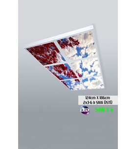 124cm X 186cm-altılı- Led-sıva Üstü-324 Watt-salon Led Aydınlatma-avize Modelleri-led Işık