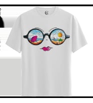 Beach Vision - %100 Pamuklu Kadın Beyaz Tişört - Premium Quality (Siyah - Beyaz)