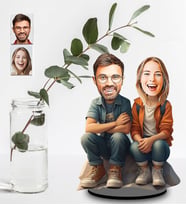Kişiye Özel Sevgili Tasarımlı Karikatür Ahşap Biblo Model-40