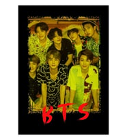 Bts Kpop Grubu Üyeleri Sarı Kore Kpop Rgb Renkli Tasarım Tablo Ahşap Poster Dekoratif
