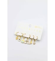 Northcity Renkli Taşlı Set Küpe - Altın