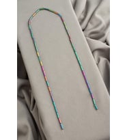 Hematit Doğal Taş Parlak Gökkuşağı 2x8mm Dizi