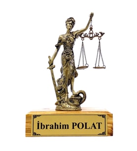 Kişiye Özel Tasarım Ahşap Kaideli Adalet Heykeli - Adalet Biblosu