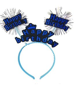 Happy Birthday Yazılı Püsküllü Neon Mi Renk Doğum Günü Tacı 22x19 cm