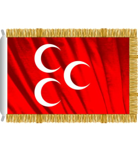 Üç Hilal Bayrağı Kırmızı Renkli 70x105cm
