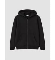LCW Kids Siyah Kapüşonlu Erkek Çocuk Fermuarlı Sweatshirt
