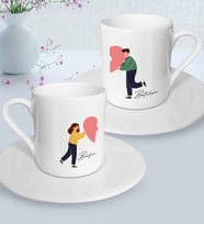 BK Gift Kişiye Özel Sevgililer Temalı 2’li Türk Kahvesi Fincanı, Sevgililer Günü Hediyesi, Sevgiliye Hediye, Ev Hediyesi-12