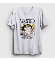 Presmono Unisex Beyaz Wanted Anime One Piece T-Shirt 136140tt
