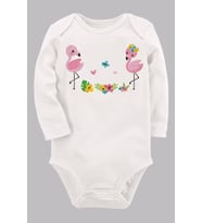 Organik Baskılı Pamuklu Unisex Bebek Body UZUNKOLE121