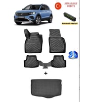 Volkswagen T-Cross 2019 Sonrası Uyumlu 3D Havuzlu Paspas ve ALT Bagaj Havuzu Seti ASMA KOKU VE NUMARATÖR HEDİYELİ