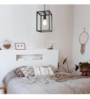 RİOLİGHT RETRO,VİNTAGE,RUSTİK 1XE27 YATAK ODASI İÇİN TEKLİ METAL SARKIT AVİZE (Siyah)