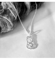 kişiye özel Winnie the pooh gümüş kolye