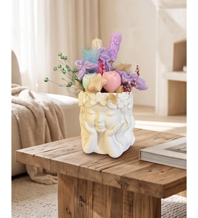 LumiGo Design Kız Biblo İçerisinde Kokulu Mum Buketi