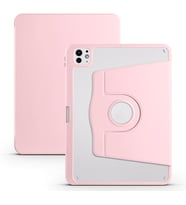 Lexroo Aple ile uyumlu iPad Pro 11 2024 Kılıf Termik Kalem Bölmeli Dönebilen Standlı Kılıf Pembe