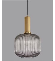 Rsylight Rustik Dekoratif Metal Modern Füme Opal Camlı Tekli  Avize çap:20