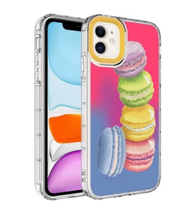 iPhone 12 Kılıf Renkli Desenli Sert Silikon Zore Korn Kılıf NO12