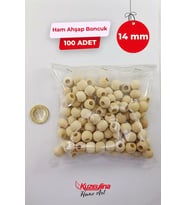 14 mm Ahşap Ham Boncuk -  100 Adet