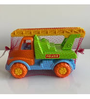 Renkli İtfaiye Arabası  Merdivenli Araba  21x14 Cm  Mavi Su Dünyası (Çok Renkli)