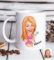 BK Gift Kişiye Özel Kadın Sporcu Karikatürlü Beyaz Kupa Bardak-10