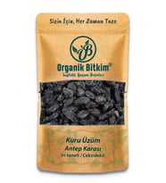 Organik Bitkim Antep Karası Üzüm Kurusu İri Boy Çekirdekli 250 gr (Siyah)