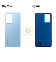 Xiaomi Redmi Note 12 Pro 5G Mavi Arka Pil Kapağı Batarya Kapağı Lazer Kesim Back Cover