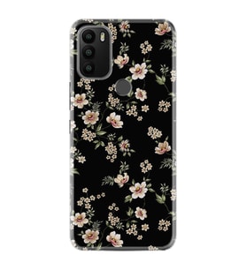 GM 21 Plus Kılıf HD Resim Baskılı Siyah Fon Çiçek StKd -045