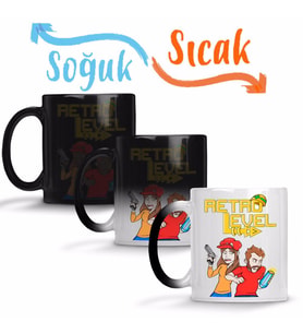 Retro Level Sihirli Kupa Bardak Porselen