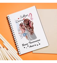 Anne Kız Tasarımlı Defter Kişiye Özel