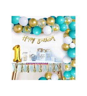 Turkuaz Gold 1 Yaş Lüks Balon Zinciri